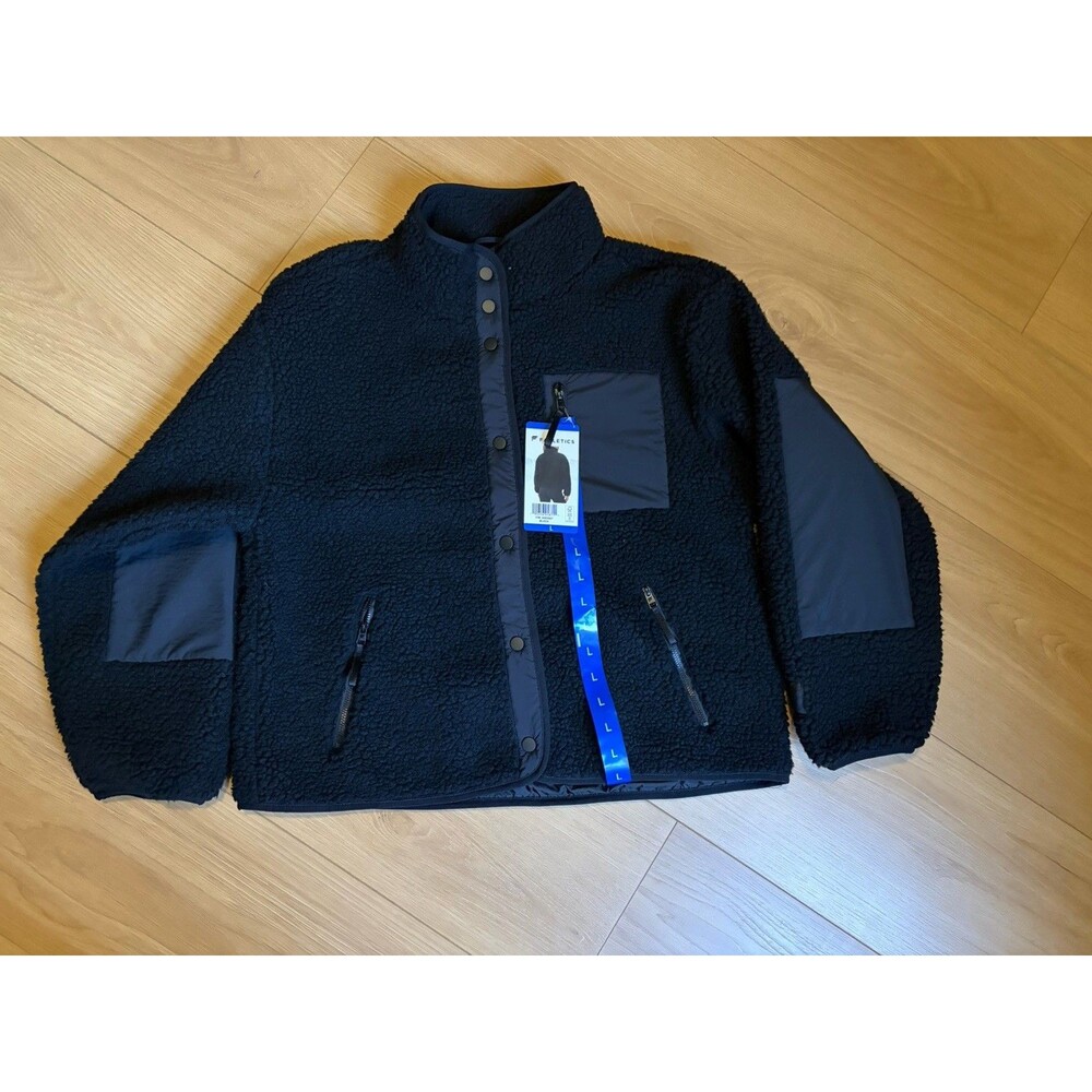 NEW Fabletics Black Sherpa Tahoe Teddy Jacket Coat Fleece women's Size Large NWT
